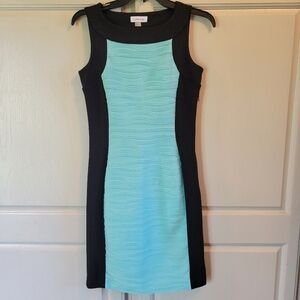 Calvin Klein Light Blue Black Sheeth Dress